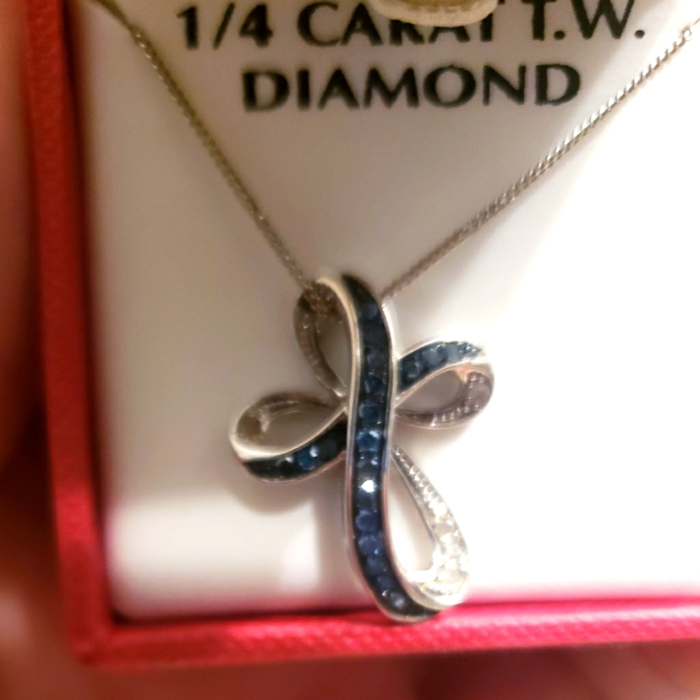 Women's diamond cross necklace